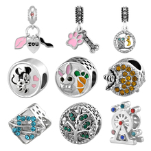 Abalorio de labios de árbol familiar para mujer, cuentas de Minnie y Mickey de alta calidad, compatibles con Pandora, pulsera artesanal, joyería de moda para mujer SPB159 2024 - compra barato