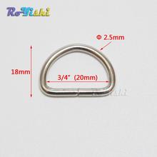 1000pcs/pack 3/4"(20mm) Nickel Plated D Ring Semi Ring Ribbon Clasp Knapsack Belt Buckle 2024 - buy cheap