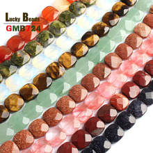 Natural Facetada Esferas Quadrados Beads Solta Para Fazer Jóias 7.5 inches Facetado Ágatas/Turquois/jader Diy Jóias 12 x 12mm 2024 - compre barato