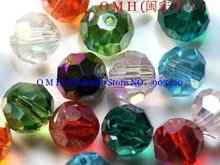 Omh atacado 100 peças ab 6mm 12 cores misturadas branco vermelho preto ou verde escolha bola de vidro cristal rondelle espaçador contas sj145 2024 - compre barato