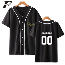 Kpop NCT 127 baseball t shirt women/men Summer Baseball tShirt Plus Size v Neck Short Sleeve Loose t-shirt Korean Top 2019 2024 - buy cheap