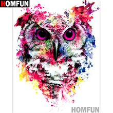 HOMFUN Full Square/Round Drill 5D DIY Diamond Painting "Colored owl" Embroidery Cross Stitch 3D Home Decor Gift A11671 2024 - buy cheap