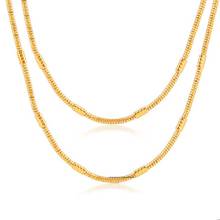 2 мм мужские ювелирные изделия Золотая бамбуковая цепочка для мужчин золото цвет ожерелья трендовые Длинные Хип-Хоп рок мужские ожерелья 20in 2024 - купить недорого