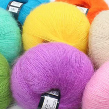 Hilo de lana de Mohair fino para tejido a mano, 2 bolas = 50g 2024 - compra barato