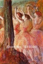 Oil Painting Reproduction on Linen Canvas,Pink Dancers by edgar degas ,Free  Shipping,handmade,Museum Quality 2024 - buy cheap