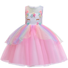 Children Princess Dress 2019 New Baby Girls Sleeveless Unicorn Lace Tutu Dress 4-8y Kids Cartoon Clothes Party And Wedding Dress 2024 - buy cheap