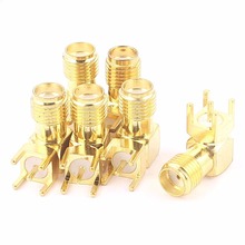 50 pcs Gold SMA female right angle solder PCB mount RF coaxial connector Adapter 2024 - buy cheap
