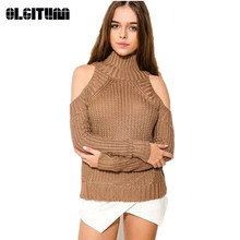 Горячая Распродажа 2020, женский модный пуловер, одежда, водолазка с открытыми плечами, вязаный свитер SW107 2024 - купить недорого