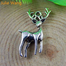 Julie Wang 10PCS Cute Animal Deer Charms Antique Color Alloy Pendant Vintage Handmade Craft Jewelry Necklace Bracelet Findings 2024 - buy cheap