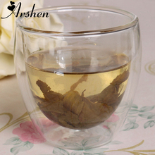 Arshen copo de chá artesanal de 250ml, para café de chá com dupla camada, resistente ao calor, material de vidro isolado, para fazer suco saudável, xícara de bebidas de chá e leite 2024 - compre barato