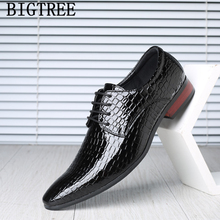 Sapatos de couro de patente para homem sapatos formais masculino clássico italiano moda charol crocodilo sapatos masculinos elegante vestido de casamento ayakkabi 2024 - compre barato