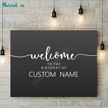 Nombre personalizado signo de bienvenida de boda pegatina acrílica para pared signo decoración calcomanía artística hermosos murales B799 2024 - compra barato