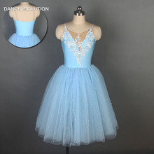 Traje de baile de Ballet para niños y adultos, tutú de tul suave de estilo romántico largo, azul cielo brillante, 19332 2024 - compra barato