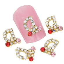 10Pcs/Lot DIY Nail Jewelry Accessories Gold Alloy Paved Colorful Rhinestones For Nail 3D Stickers&Decals Manicure Nails MA0203 2024 - buy cheap