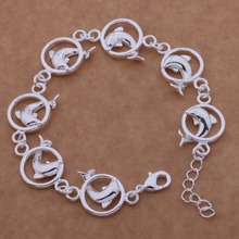Lindo pingente prata banhado a prata da moda lindo bracelete joia todos os golfinhos/abnaisua bnyakfo ah036 2024 - compre barato