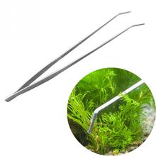 Pinzas de codo de acero inoxidable para acuario, herramienta de limpieza con pinza curva para pecera, camarón, 27/38CM 2024 - compra barato