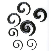 wholesales 100pcs 1.6-10mm Acrylic Black Spiral Taper Flesh Tunnel Ear Stretcher Expander Stretching Plug Snail 2024 - buy cheap
