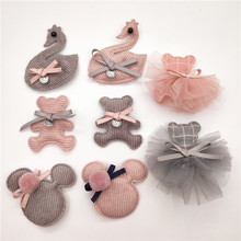 10pcs/lot Multi style Bear Padded Appliques for Children Headwear Hair clip Accessories and Garment Accessories 2024 - buy cheap