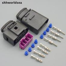 Shhworldsea-conjunto de bobina de ignição macho para automóveis, 5/30/100, 4 vias, feminino, 1j0, 973, 824, plug a4 para a4, a6, vw passat, 1j0, 973, 724 2024 - compre barato