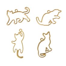 4pcs Accessories For Jewelry Hand Made Naughty Cats Blank Frame Pendant Open Bezel Setting UV Resin Jewelry 2024 - buy cheap