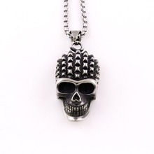 Rock Pendant Cool Hair Style Skull Skeleton Charm Necklace For Women Men Jewelry Stainless Steel Provide Dropshipping 2024 - buy cheap