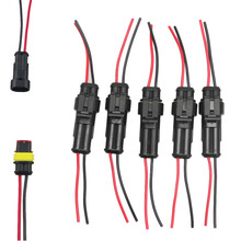 5Pcs/Kit 2 Pin Way Car Waterproof Electrical Connector Plug with Wire AWG Marine 2024 - buy cheap