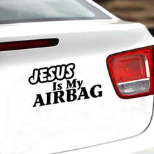 15*8cm Funny Religious car stickers car accessories Jesus Is My Airbag Van Bumper Window Jdm Euro Vinyl Sticker Decals 2024 - buy cheap