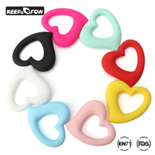 10pcs 65mm Heart Shaped Baby Teethers Food Grade Silicone Baby Teething Teether BPA Free DIY Teething Necklace Pacifier Pendant 2024 - buy cheap