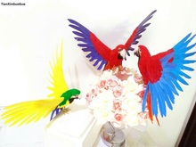 large 35x50cm colourful feathers beautiful parrot spreading wings bird hard model,home garden decoration ornaments gift s1433 2024 - buy cheap