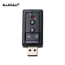 Kebidu3D-Adaptador de tarjeta de sonido externo, 7,1 canales, USB, Audio, micrófono, altavoz, conector de 3,5mm, auriculares estéreo para Win XP, 7, 8, Linux, Android 2024 - compra barato