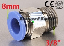 Free Shipping 10pcs/lot 8mm 3/8 inch 3/8" Air Straight Pneumatic Tube Plastic Fitting PC8-03 2024 - buy cheap