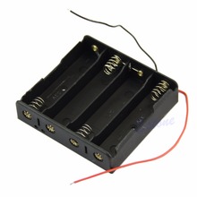 Caixa de plástico para armazenamento de bateria 4x18650, suporte preto com cabo de 6 polegadas, 1 peça 2024 - compre barato