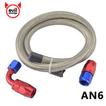evil energy AN6 Straight+90 Degree Swivel Oil Fuel Fittings Adapter AN6 Double Stainless Steel Braided Hose Oil Fuel Hose 1Meter 2024 - buy cheap