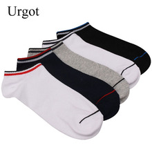 Urgot 10pcs=5pairs/lot 2020 Men's Socks Cotton Fashion Solid Color Stripes Boat Socks Summer Male Casual Breathable Socks Meias 2024 - buy cheap