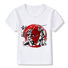 Camiseta infantil estampa de kendo, camisa casual de manga curta infantil para meninos e meninas, roupas de bebê ooo398 2024 - compre barato