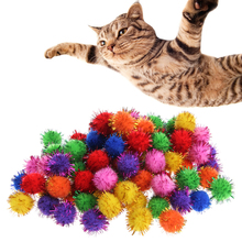 100Pcs Colorful Mini Sparkly Glitter Tinsel Balls Small Pom Ball For Cat Toys High quality and duable for your Furry Friend 2024 - buy cheap