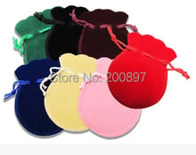 7x9cm color round jewelry pouch velvet bag 7 color choices Christmas/Wedding Gift Bag 100pcs lot 2024 - buy cheap