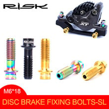 RISK 4pcs M6x18mm Hollow Titanium Alloy Mountain Bike Disc Brake Holder Fixing Bolt Lightweight MTB Bicycle Brake Clamp XT Screw 2024 - buy cheap