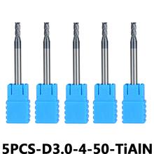 4-Flute Flattened Head Milling Cutters 5pcs/lot D3-4-50 Tungsten Steel End Mills Carbide End mills HRC45 With Straight Shank 2024 - buy cheap