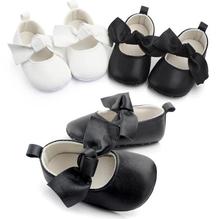 New Spring Princess bow Pu leather Baby Shoes Baby Soft sole shoes Crib Anti-slip First Walkers shoes 0-18 Months 2024 - buy cheap