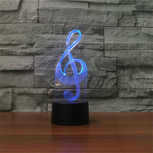 Music Note Modelling LED music 3D Lamp Night Light Acrylic Colorful Musical Atmosphere bed Lamp Luminaria Gift Child Home Decora 2024 - buy cheap