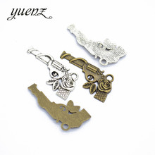 YuenZ 10pcs Antique Silver color Rose pistol Charms Pendants for Bracelet Necklace DIY Jewelry Making Finding Accessories M25 2024 - buy cheap