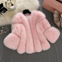 S-4XL plus size Winter New fashion brand Fake fox fur jacket women's warm jacket stitching thicker Faux fur coat w1768 2024 - buy cheap