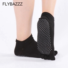 1 Pair Cotton Women Yoga Fitness Pilates Socks Colorful Non Slip Massage Toe Durable Dance Ankle Grip Exercise Solid Sport Socks 2024 - buy cheap