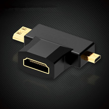 Мини HDMI / Micro HDMI к HDMI адаптер конвертер 2 в 1 3D 1080P папа к женскому для ТВ монитор проектор камера 2024 - купить недорого