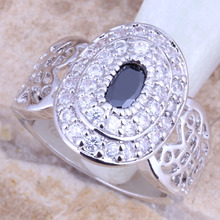 Jolly anel feminino de onix preta, branco, banhado a prata, tamanho 6 / 7 / 8 / 9 r1315 2024 - compre barato