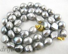 Hot selling free shipping*******18'' 11mm gray baroque freshwater pearl necklace 2024 - buy cheap