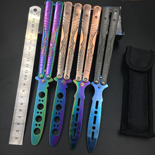 spider pattern rainbow gaming tool knife butterfly Practice Butterfly Training Knife gaming tool knife butterfly trainer 2024 - buy cheap