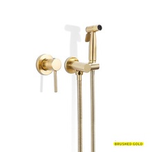 Brass Brushed Gold Bidet Toilet Handheld Bidet Toilet Spray Gun Hot & Colde Bidet Faucet Mixing Valve Hand Shower Holder & hose 2024 - buy cheap