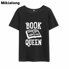 Mikialong 2018 Queen T Shirt Women Punk Rock Style Black White Pink Women Cotton T-shirt Femme Harajuku Fashion Short Feminino 2024 - buy cheap